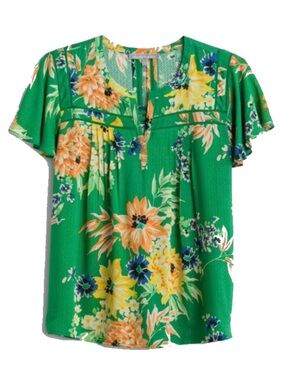 Breezy Floral Green Top by Daniel Rainn